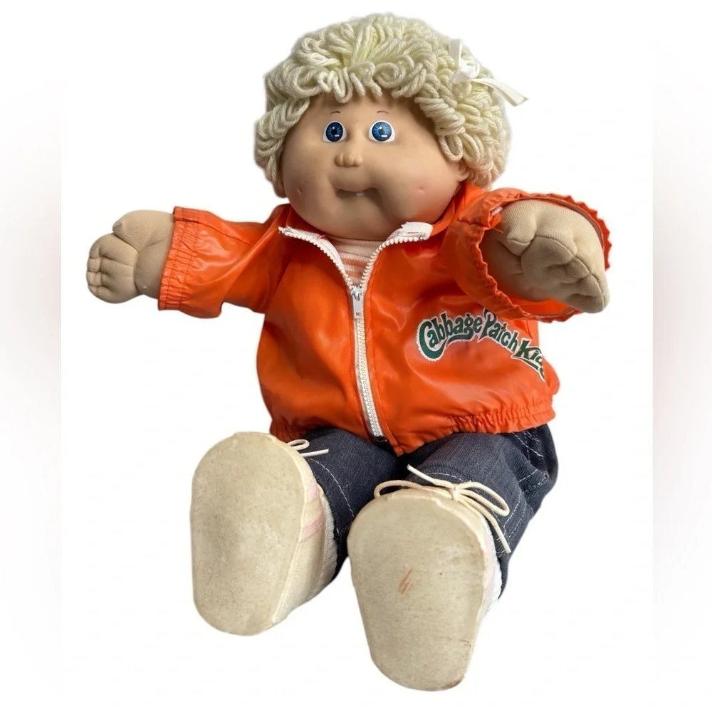 VTG Cabbage Patch Doll 1980's Blonde Hair Blue Eyes Xavier Roberts #25 Coleco Co